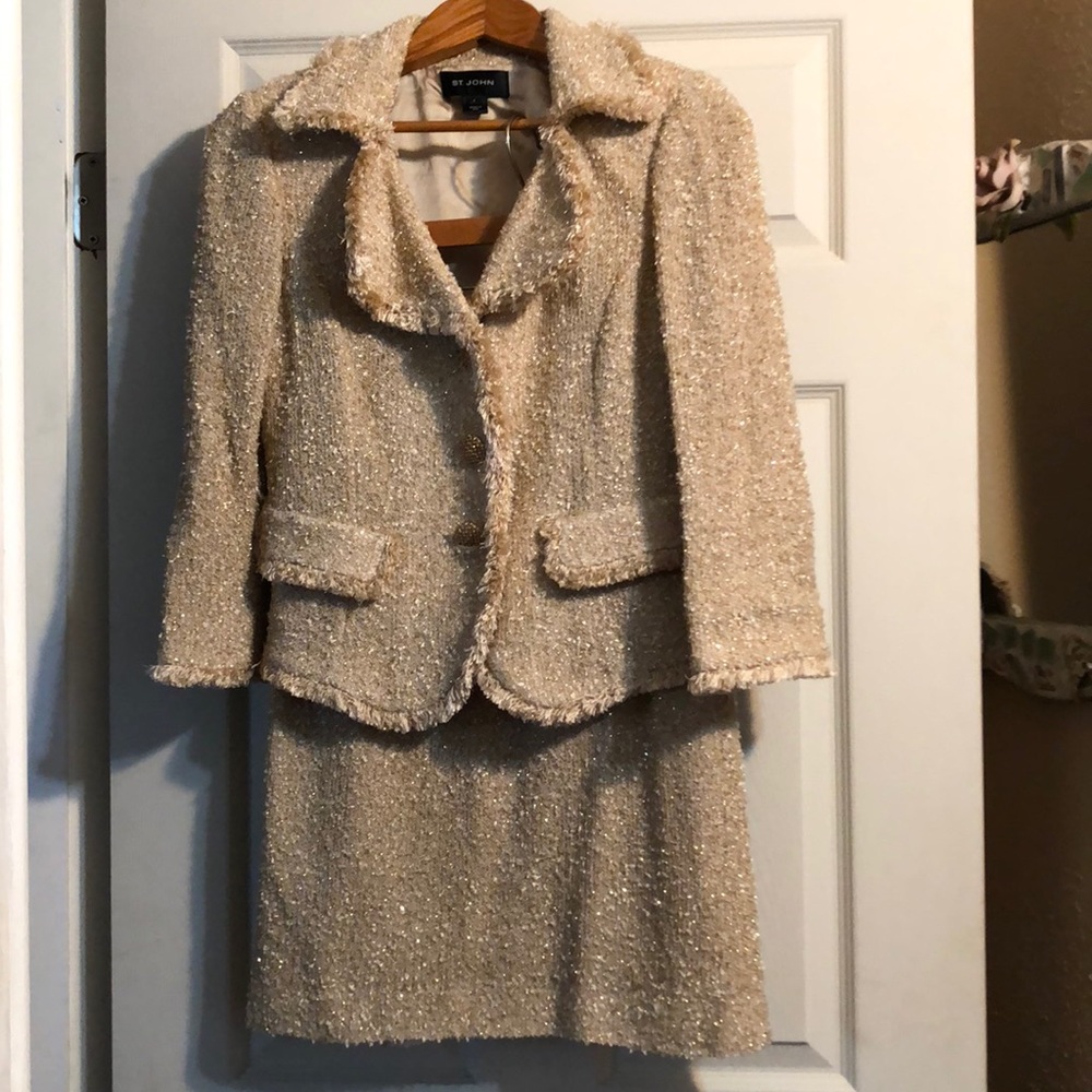 NWOT ST.JOHN Gold Knit Suit